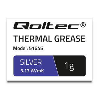 Qoltec Thermal grease 3.17 W/m-K | 1g | Silver