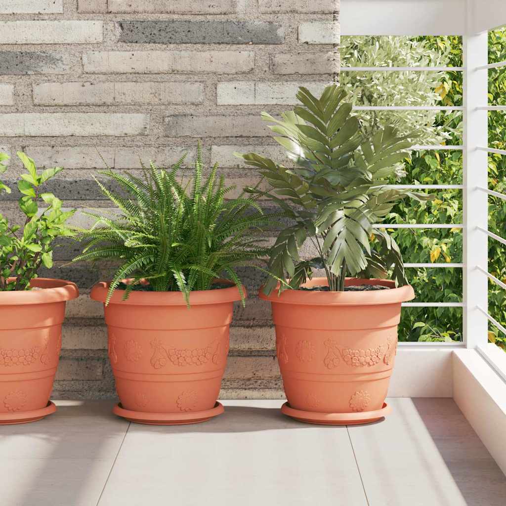 Ümmargune lillepott 6 pcs Kohviroosa Ø 26 x 21.5 cm Plastmass