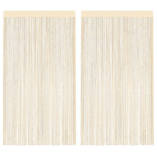 Шторы-нити 2 шт., 100 х 250 см, кремово-белые