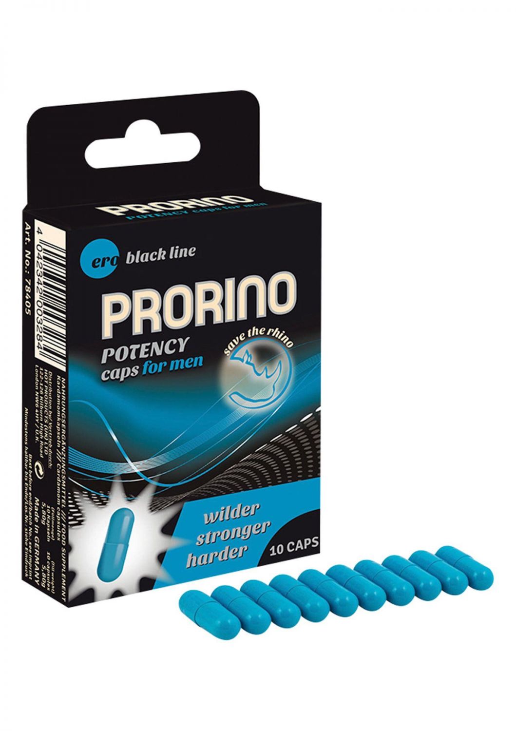 Prorino Men potentsikapslid, 10 tk (must seeria)