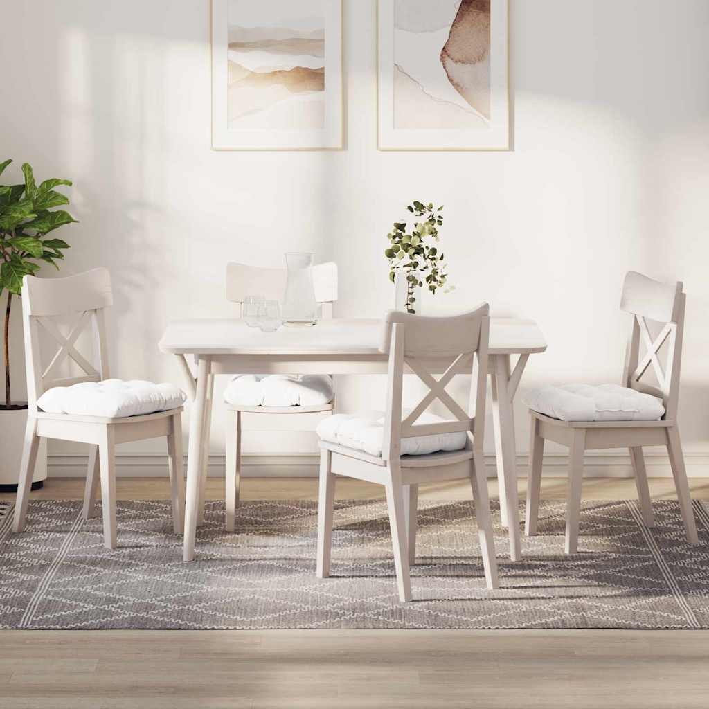 Istumispatjad 4 pcs Valge 45 x 45 x 12 cm kangas