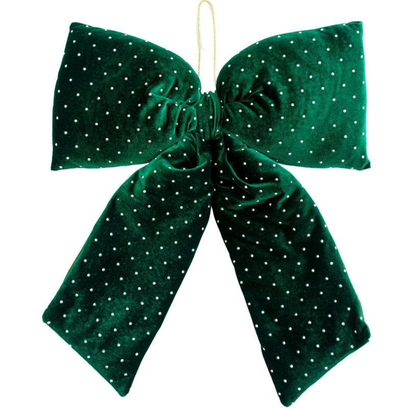 GREEN DECORATIVE BOW 39x50CM MICA