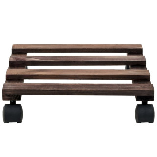 Подставки под растения на колесиках, 4 шт, из кедра, 25 x 25 см