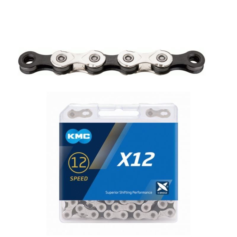 KMC Chain X12 126 Links Silver Black Box