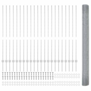 Aed koos postidega Hõbedane 1.4 x 50 m Teras