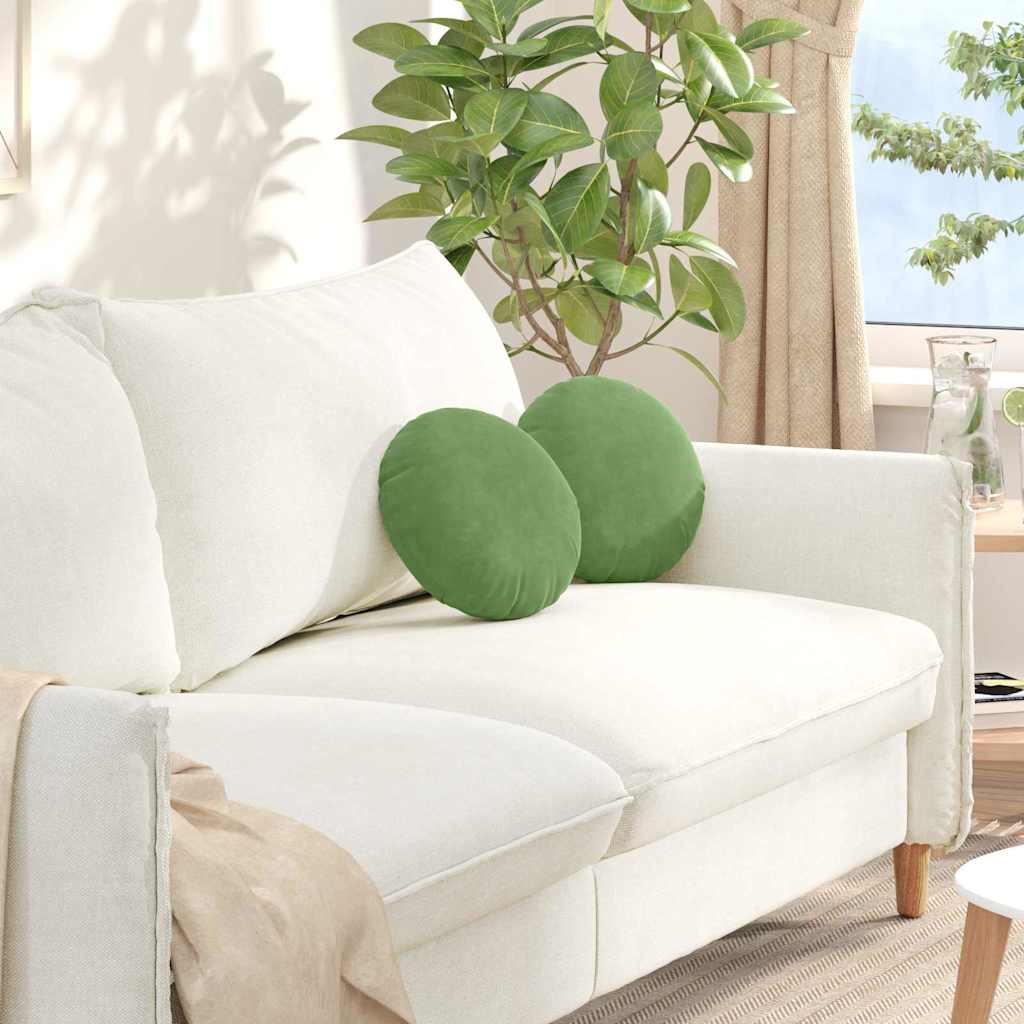 Istumispatjad 2 pcs Hele roheline Ø 40 x 13 cm Samet