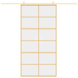 раздвижная дверь, золото, 102,5x205 см, прозрачное стекло ESG/алюминий