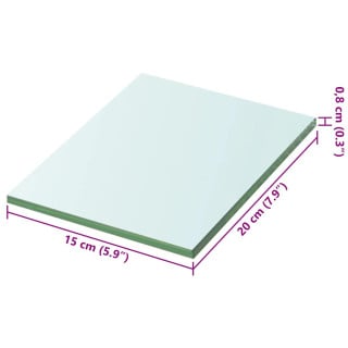 Läbipaistev klaasist riiuliplaat 20 x 15 cm