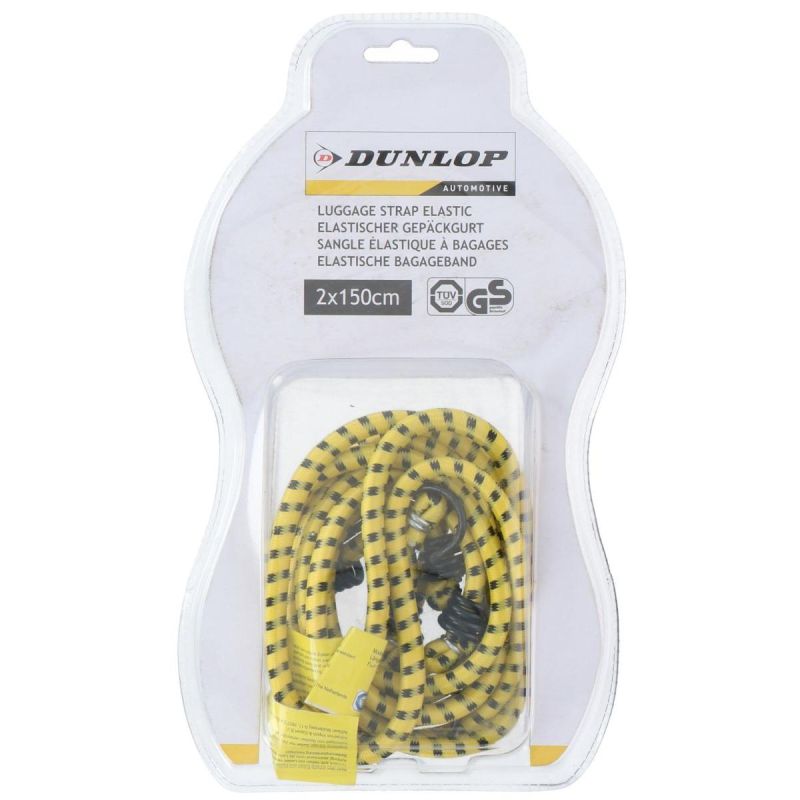 RUBBER TAPES FOR FASTENING LUGGAGE DUNLOP HOOKS LENGTH 150CM 2 pcs YELLOW