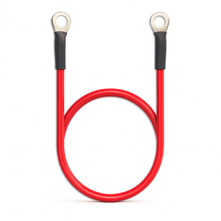Qoltec Battery cable with connector terminals | Cable with eyelet | 60 cm | Red