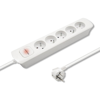 Qoltec Power strip | 5 sockets | 1.8m | White