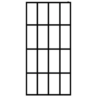 dušinurga sein, läbipaistev karastatud klaas, 118 x 190 cm