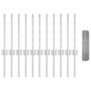 Aed koos postidega Hõbedane 0.4 x 25 m Teras