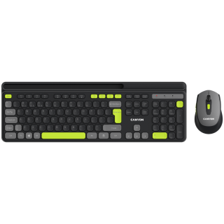 CANYON HSET-W5 EN Keyboard+Mouse AAA+AA Wireless Black