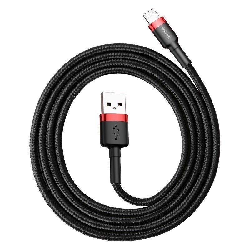 Baseus CALKLF-C19 Cable (Lightning M - USB 2.0 M; 2m; black and red)