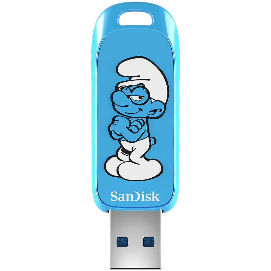 SANDISK USB 3.2,Ingot Type-A,130MB/s,Brainy Smurf Edition,4x6 Blister,Global