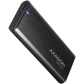 AXAGON EEM2-SBC, Безвинтовой корпус M.2 SATA, черный, SuperSpeed USB-C 10 Гбит/с