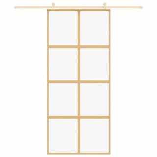 liuguks, kuldne, 90x205 cm, läbipaistev ESG-klaas ja alumiinium