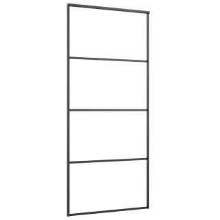 liuguks, alumiinium ja ESG-klaas, 90 x 205 cm, must