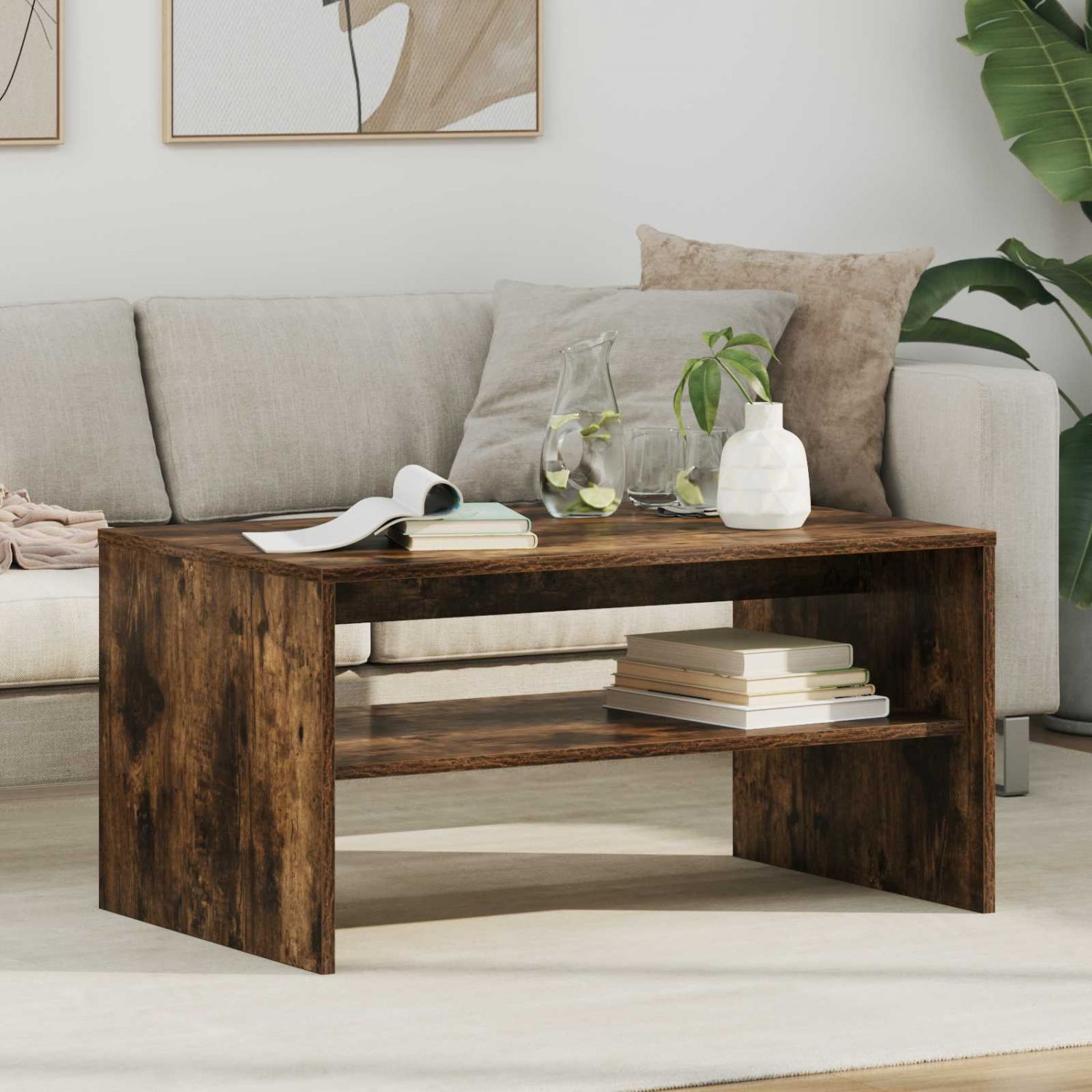 Kohvilaud Suitsetatud tamm 80 x 50 x 40 cm Tehispuit