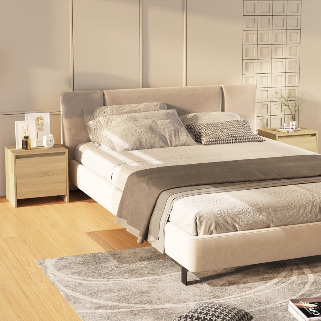 öökapid 2 tk, Sonoma tamm, 45x34x44,5 cm, tehispuit