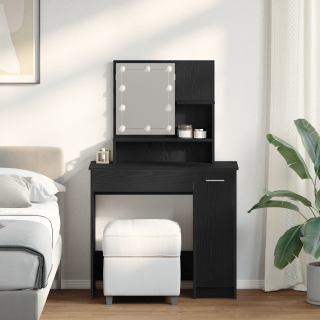 LED Туалетный столик из черного дуба - 86.5 x 35 x 136 см