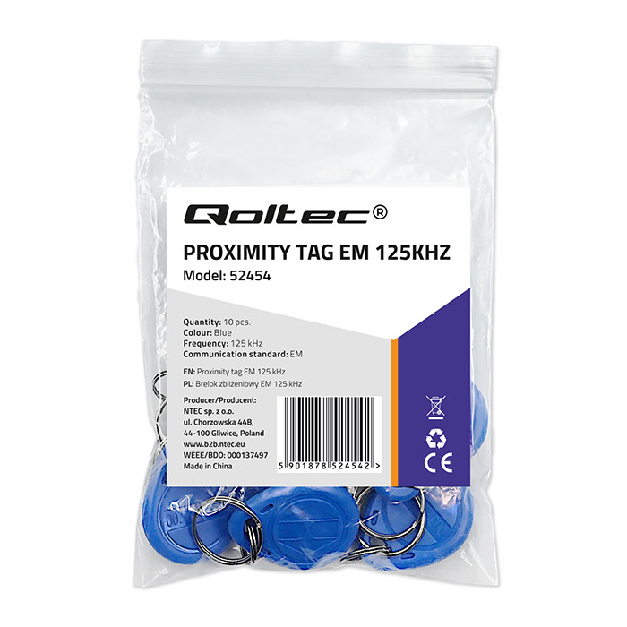 Qoltec EM 125 kHz proximity tag| 10pcs.