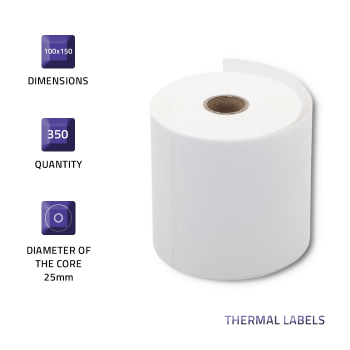 Qoltec Direct thermal labels 100 x 150 | 350 labels