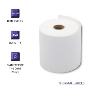 Qoltec Direct thermal labels 100 x 150 | 350 labels