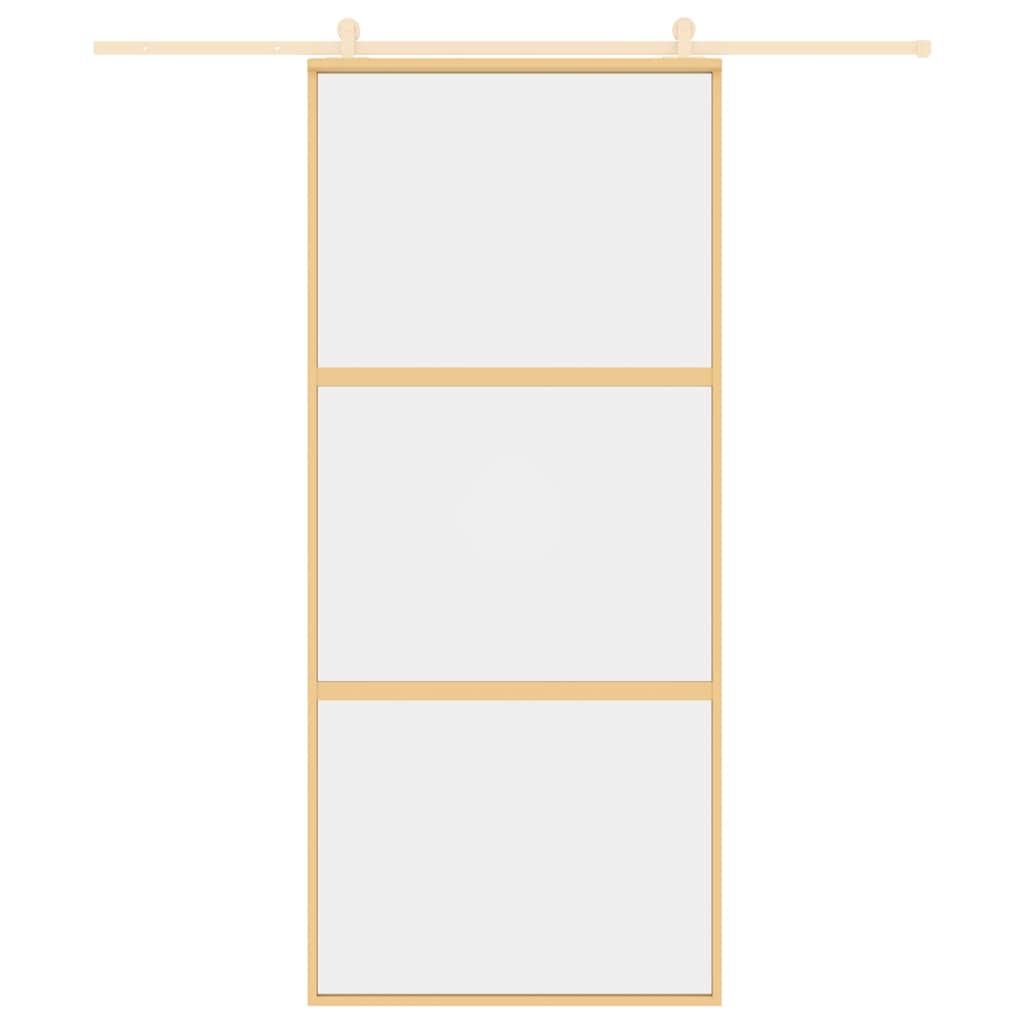liuguks, kuldne, 90x205 cm, läbipaistev ESG-klaas ja alumiinium