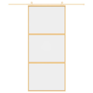 liuguks, kuldne, 90x205 cm, läbipaistev ESG-klaas ja alumiinium