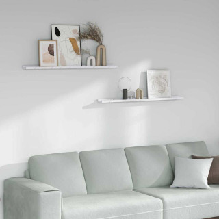 Seinariiul riiuliga 2 pcs Valge Marmor 100 x 9 x 3 cm Tehispuit