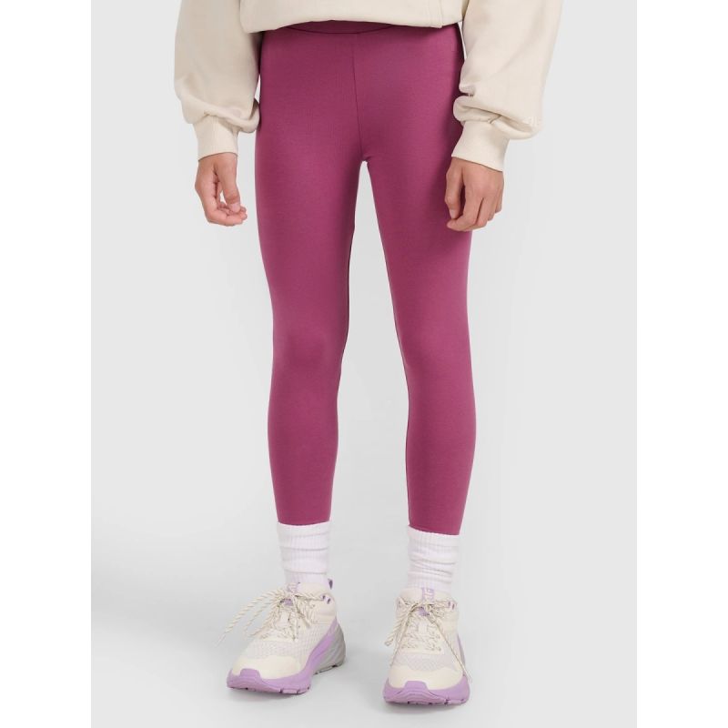 Girls' knitted leggings 4F 4FJRAW25TTIGF291-50S