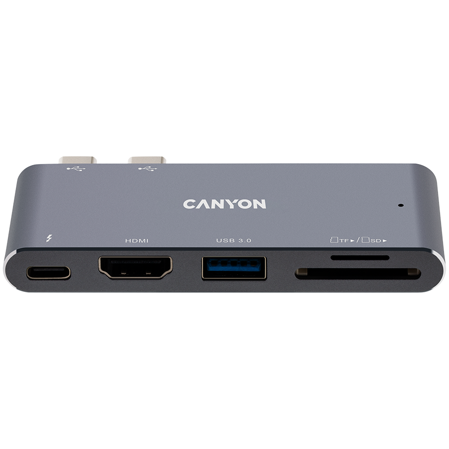 CANYON hub DS-5 5-в-1 Thunderbolt 3 4k Space Grey