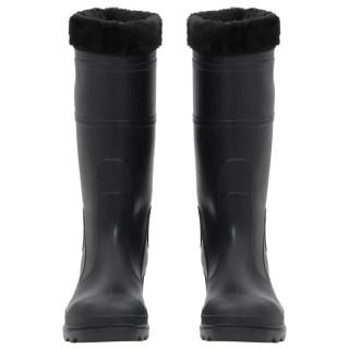 Резиновые сапоги со съемным утеплителем, черные, размер 42, ПВХ