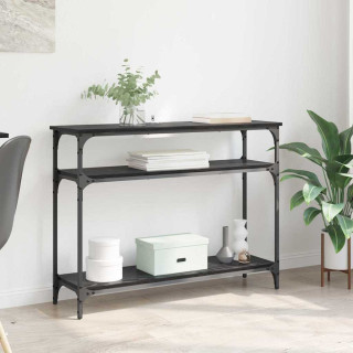 Konsoollaud riiuliga Must tamm 100 x 29 x 75 cm Tehispuit