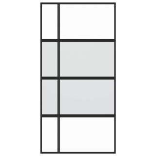 раздвижная дверь, черная, 102,5 x 205 см, закаленное стекло и алюминий