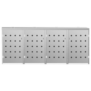 nelja ratastega prügikasti kuur 240 l, roostevaba teras