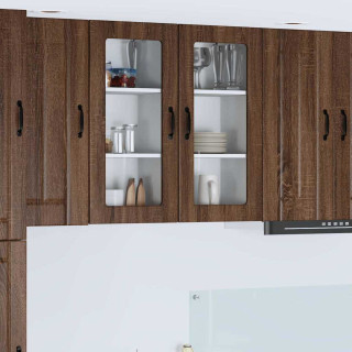 Seinakapp kööki 2 pcs Pruun tamme 40 x 31 x 80 cm Tehispuit