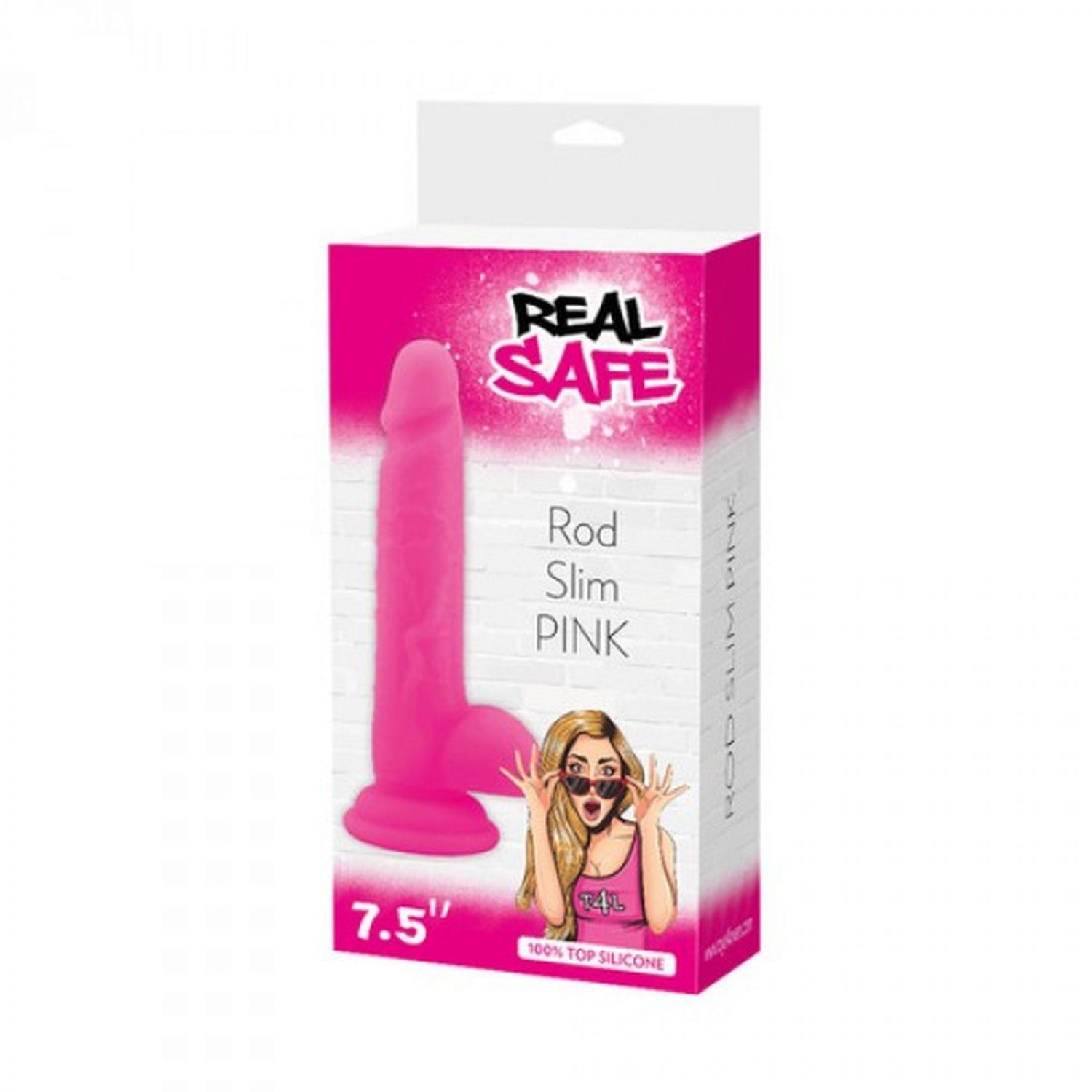 Realistlik dildo Real Safe Rod Slim Pink