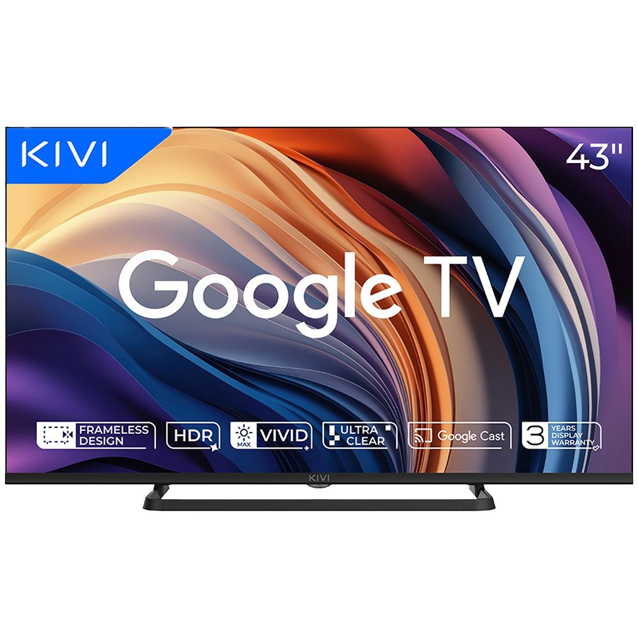 Телевизор KIVI 43U710QB 43 LED 4K, Google TV, Dolby Audio, Max Vivid, HDMI 2.1