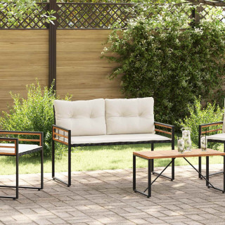 Puitkiht Pink padjaga Üksvärviline cream 114 x 55 x 77 cm