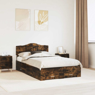 Voodi raam peaga Suitsetatud tamm 120 x 190 cm Tehispuit