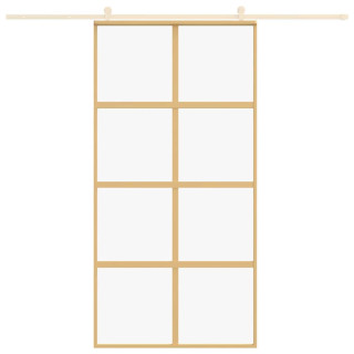 раздвижная дверь, золото, 102,5x205 см, прозрачное стекло ESG/алюминий