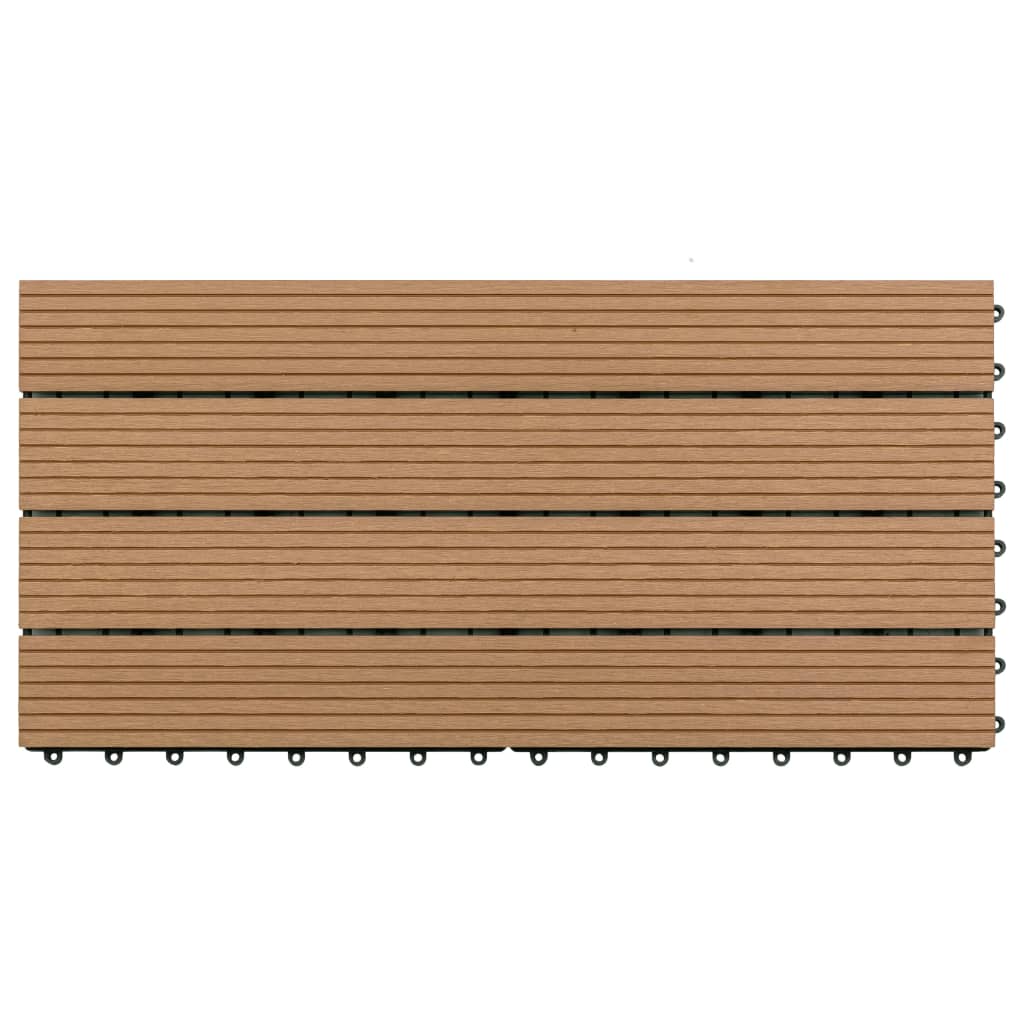 terrassiplaadid, 6 tk, WPC, 60 x 30 cm, 1,08 m², pruun