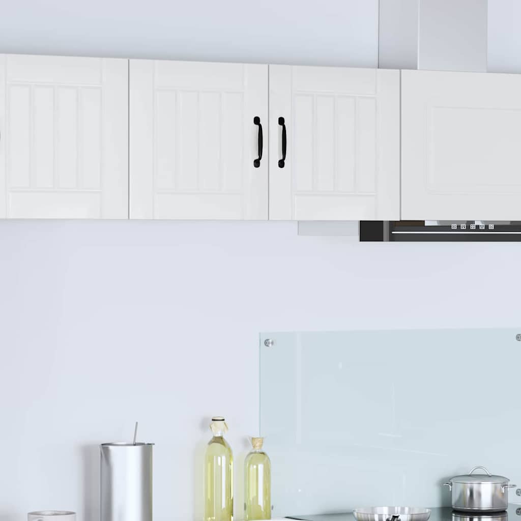 Seinakapp kööki Kergelt läikiv valge 80 x 31 x 40 cm Tehispuit