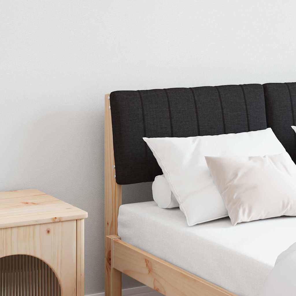 Polsterdatud voodiots Must 120 cm Tahke mänd