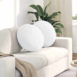 Istumispatjad 2 pcs Valge Ø50 x 19 cm kangas