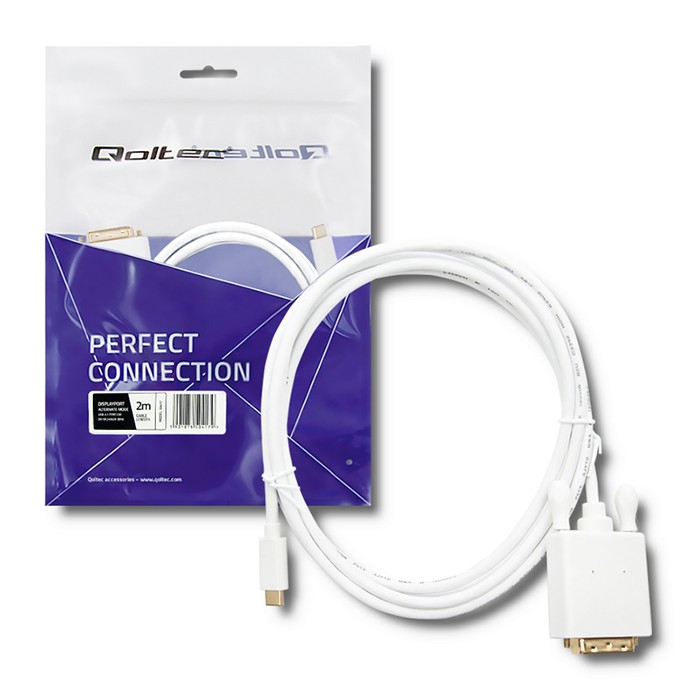 Qoltec DisplayPort Alternate mode | USB 3.1 type C male | DVI male | 4K | 2m