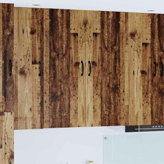 Seinakapp kööki riiuliga Vana puit 80 x 31 x 100 cm Tehispuit